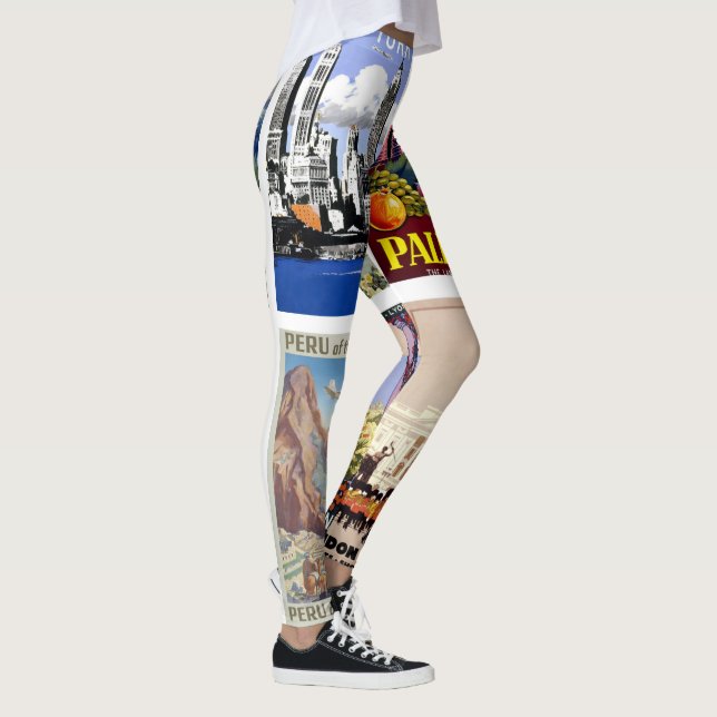 Leggings Viaja por el mundo con el collage de carteles anti (Derecha)