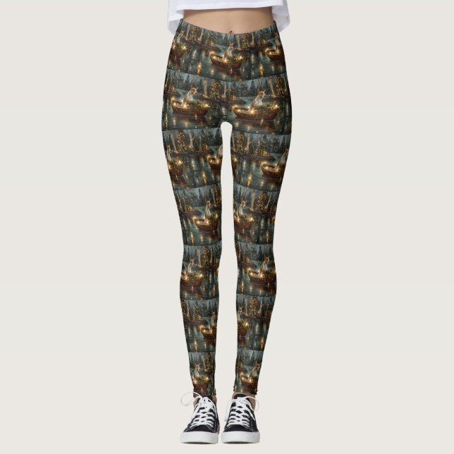 Leggings Viaje festivo para Navidades de Bull Terrier (Anverso)