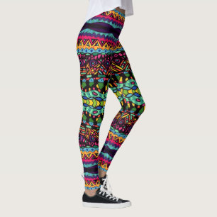 Leggings Viaje Hipnótico - Colorido Patrón de Arte Abstra