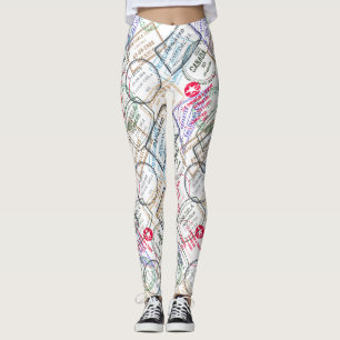 Leggings Viajes de sellos de pasaporte