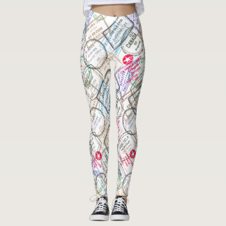 Leggings Viajes de sellos de pasaporte