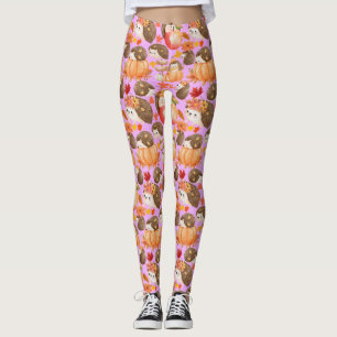 Leggings Vibes otoñales Patrón Porcupine Rosa BG