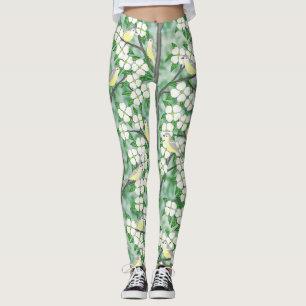 Leggings vibración de vireos sobre madera de dogwood florid