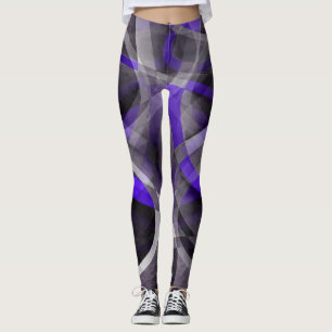 Leggings Vibraciones de los ochenta Violeta Azul y Gris Pat