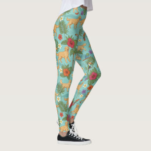 Leggings Vibraciones de Playa del Retriever Dorado Tropical