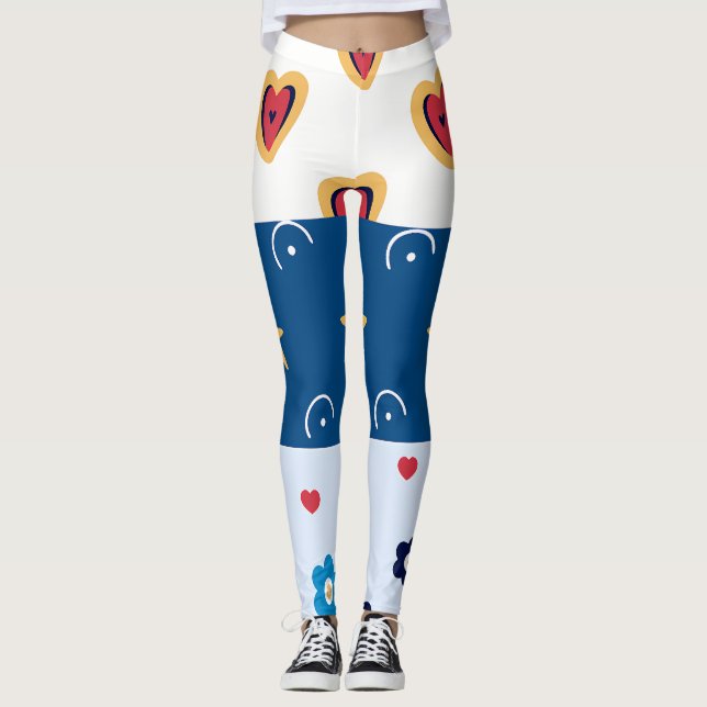 Leggings Vibrant "Less Is More" Abstract Graphic (Anverso)