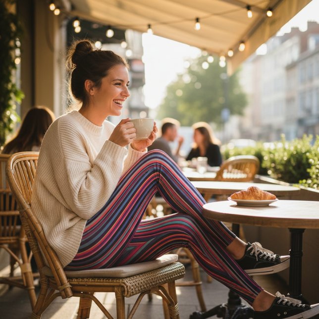 Leggings Vibrant Multicolor Vertical Stripes (Subido por el creador)