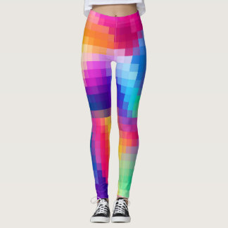 Leggings Vibrant Pixel Rainbow