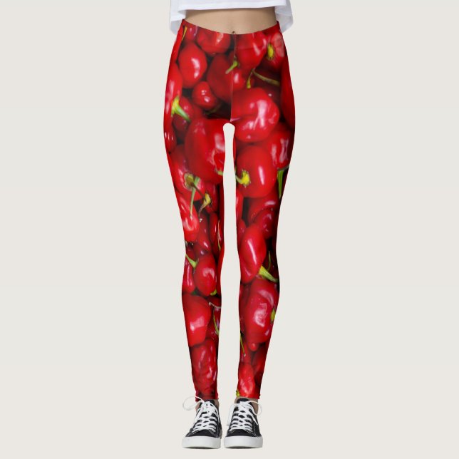 Leggings Vibrant Red Chili Pepper Harvest (Anverso)