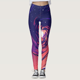 Leggings Vibrant Swirling Galaxy with Bright Center