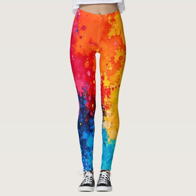 Leggings Vibrant Watercolor Chaos Art (Anverso)