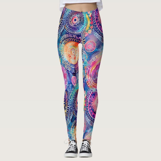 Leggings Vibrante acuarela Mandala (Anverso)