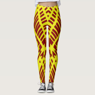 Leggings Vibrante amarillo y rojo "Ratti_Creative_Arts"