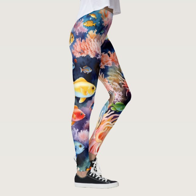 Leggings Vibrante Arrecife de Coral Acuarela (Derecha)