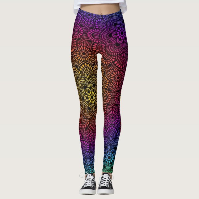 Leggings Vibrante arte colorido (Anverso)