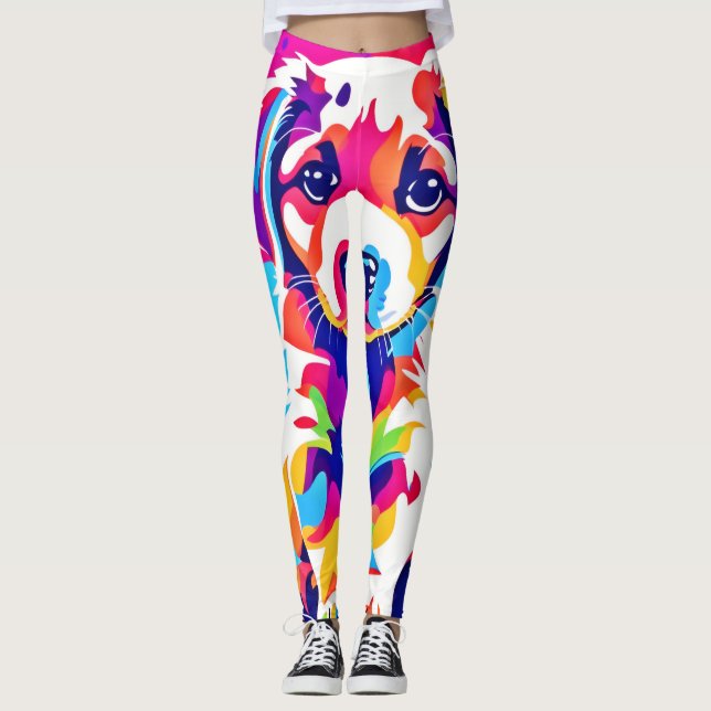 Leggings Vibrante Arte De Cachorro (Anverso)