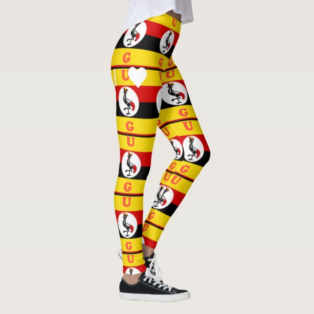 Leggings Vibrante arte inspirado en la bandera de Uganda (Derecha)