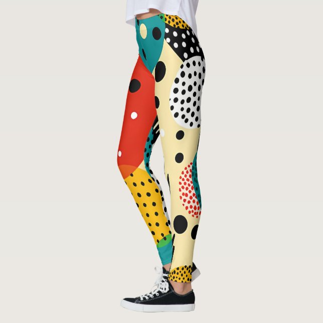 Leggings Vibrante arte pop 1960 tortuga roja amarillo blanc (Izquierda)