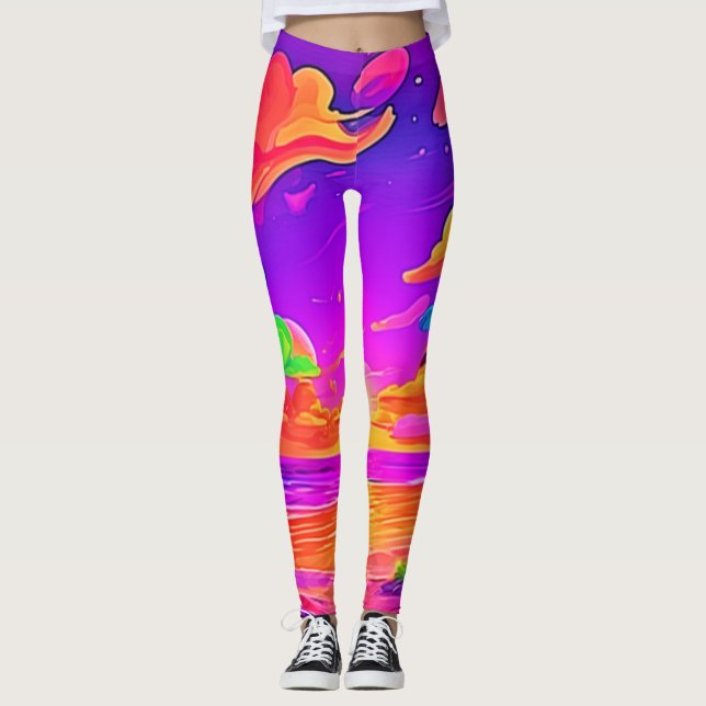 Leggings Vibrante atardecer tropical (Anverso)