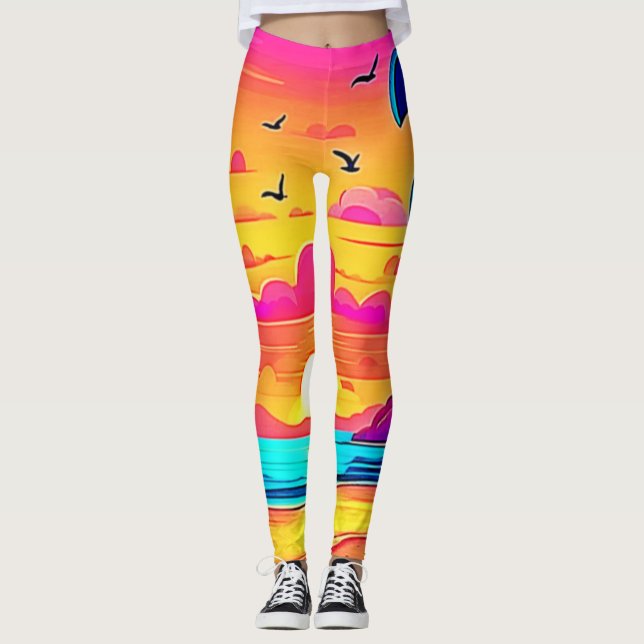 Leggings Vibrante atardecer tropical (Anverso)