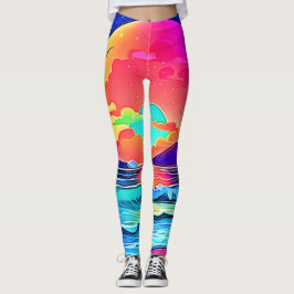 Leggings Vibrante capa marina de atardecer