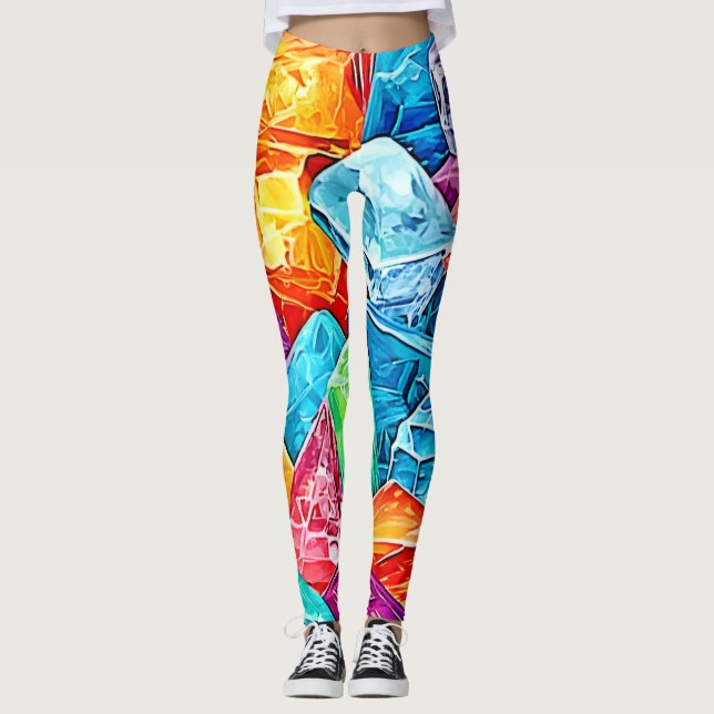 Leggings Vibrante Crystal Cluster Art (Anverso)