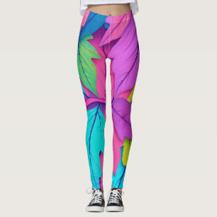 Leggings Vibrante de hojas coloridas, naturaleza