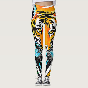 Leggings Vibrante diseño de arte de tigre de jungla