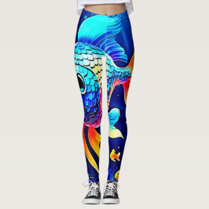 Leggings Vibrante Diseño de Pescado de Arrecife