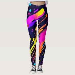 Leggings Vibrante Diseño de Splash de Color de Resumen de N