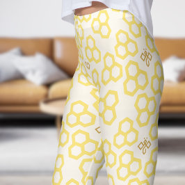 Leggings Vibrante Floral White Honey Patrón doméstico