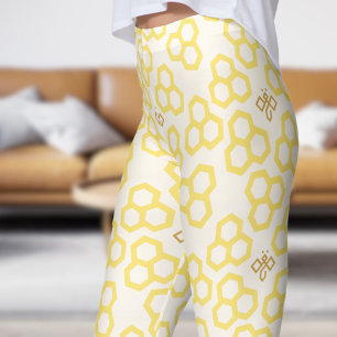 Leggings Vibrante Floral White Honey Patrón doméstico