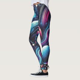 Leggings Vibrante galaxia planetaria femenina