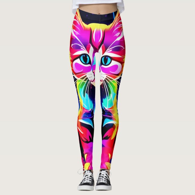 Leggings Vibrante imagen de gato (Anverso)