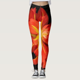 Leggings Vibrante Naranja Begonia Macro