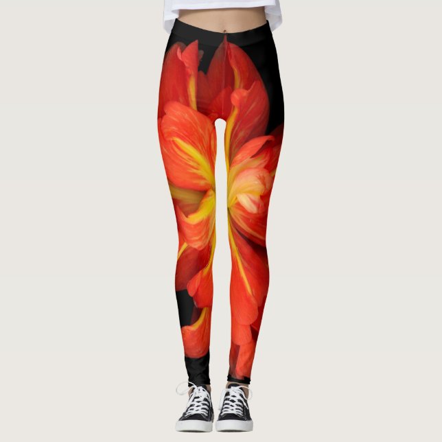 Leggings Vibrante Naranja Begonia Macro (Anverso)