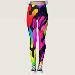 Leggings Vibrante Neon Handprint Art