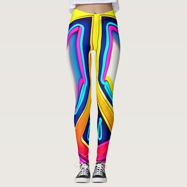 Leggings Vibrante obra de arte de la paz (Anverso)
