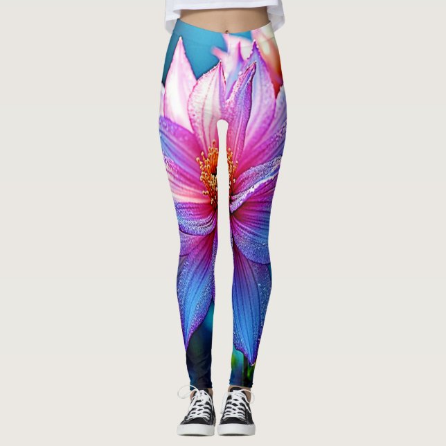 Leggings Vibrante obra de arte en Bloom Eéreo (Anverso)