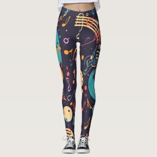 Leggings Vibrante obra de arte inspirada en la melodía