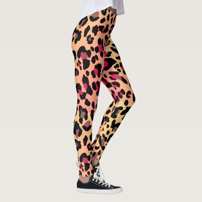 Leggings Vibrante Patrón de impresión de leopardo estilo Mi (Derecha)