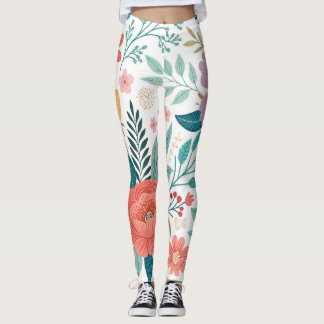 Leggings Vibrante Patrón de impresión todo sobre floral