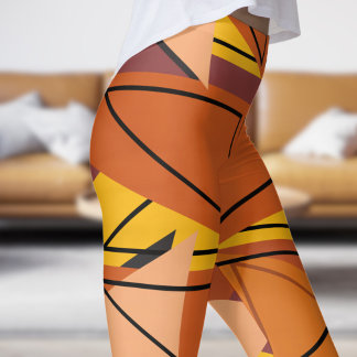 Leggings Vibrante patrón indio de mosaicos rojos