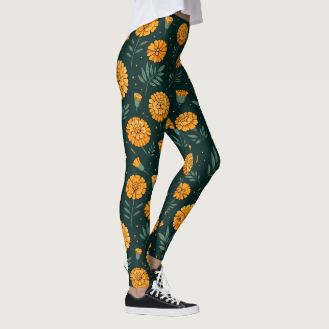 Leggings Vibrante patrón Marigolds (Derecha)