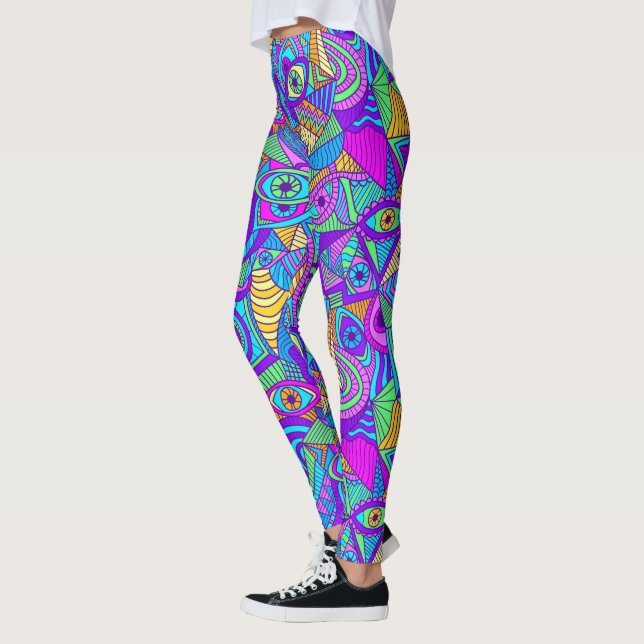 Leggings Vibrante patrón psicodélico (Izquierda)