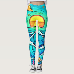 Leggings Vibrante puesta de sol subacuática