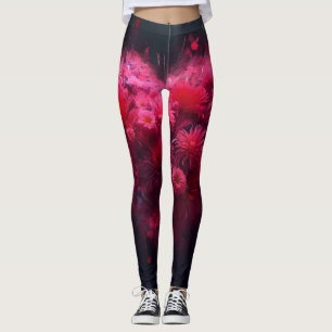 Leggings Vibrante ráfaga de corazón rosado