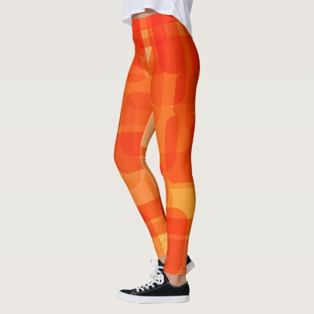 Leggings Vibrante Resumen contemporáneo Naranja de arte mod (Izquierda)