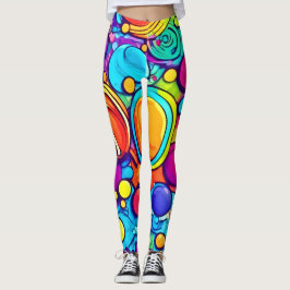 Leggings Vibrante Resumen de la obra de arte de las burbuja