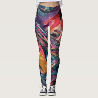 Leggings Vibrante Resumen Diseño de camisetas de impresión